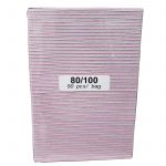 Zebra Nail File - Pink Center - 80/100 Grit (50 pcs/ Pack)